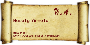 Wesely Arnold névjegykártya
